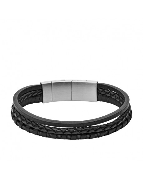 Fossil Homme Bracelet Cuir Noir JF02935001