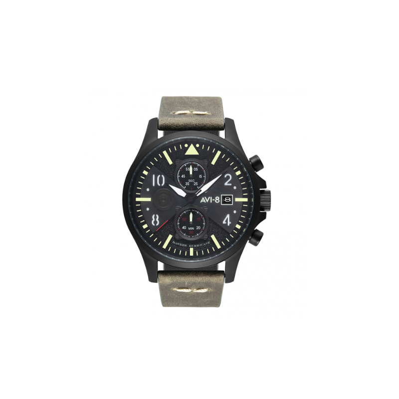 AVI-8 Hawker Hurricane Montre Homme Quartz Chrono Dateur Cuir Vert-AV-4068-03 AVI-8 Hawker Hurricane Montre Homme Quartz Chrono Dateur Cuir Vert-AV-4068-03