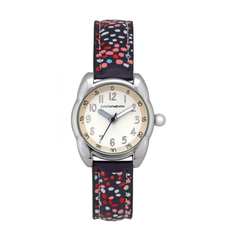 Lulu Castagnette Petite Lulu Montre Fille Quartz Cuir Violet A Motifs Cadran Blanc-38884 Lulu Castagnette Petite Lulu Montre Fille Quartz Cuir Violet A Motifs Cadran Blanc-38884
