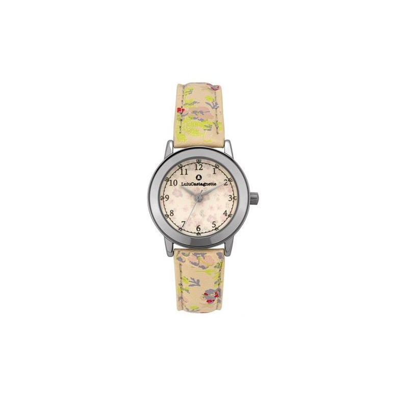 Lulu Castagnette Liberty Montre Fille Quartz Cuir Beige Fleuri-38890 Lulu Castagnette Liberty Montre Fille Quartz Cuir Beige Fleuri-38890