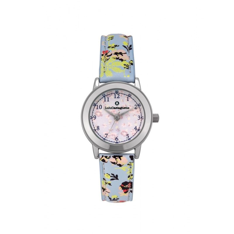 Lulu Castagnette Liberty Montre Fille Quartz Cuir Bleu Fleuri-38891 Lulu Castagnette Liberty Montre Fille Quartz Cuir Bleu Fleuri-38891