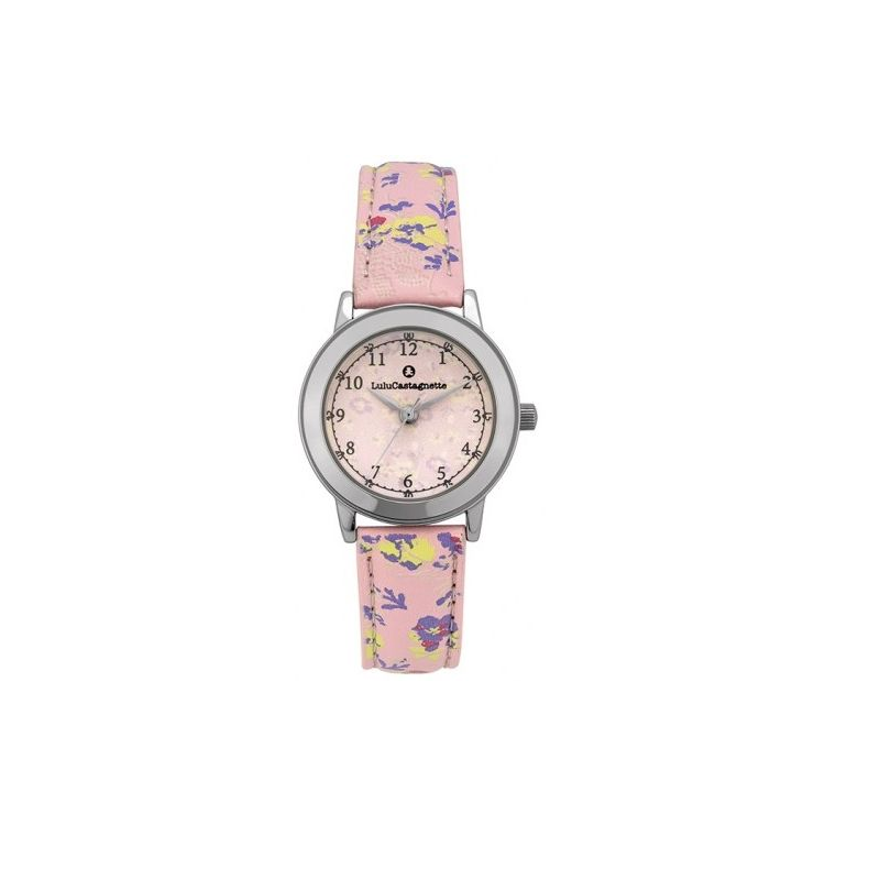 Lulu Castagnette Liberty Montre Fille Quartz Cuir Rose Fleuri-38892 Lulu Castagnette Liberty Montre Fille Quartz Cuir Rose Fleuri-38892