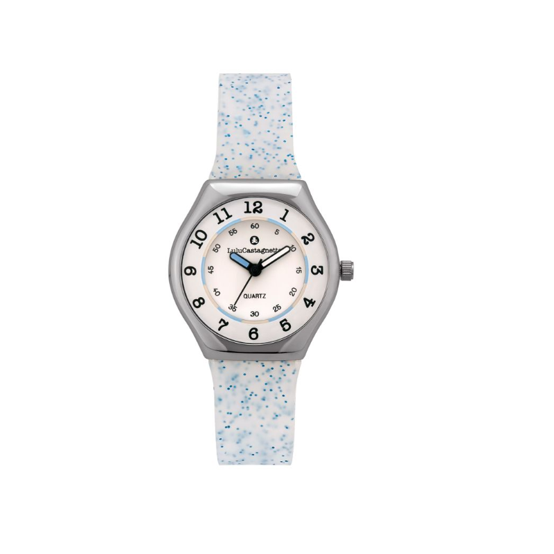 Lulu Castagnette Mini Star Montre Fille Quartz Silicone Pailleté Bleu-38888 Lulu Castagnette Mini Star Montre Fille Quartz Silicone Pailleté Bleu-38888