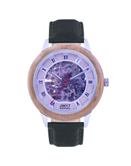 DWYT Watch Homme Analogique Automatique avec Bracelet Cuir Bleu de minuit - DW-01701-1020