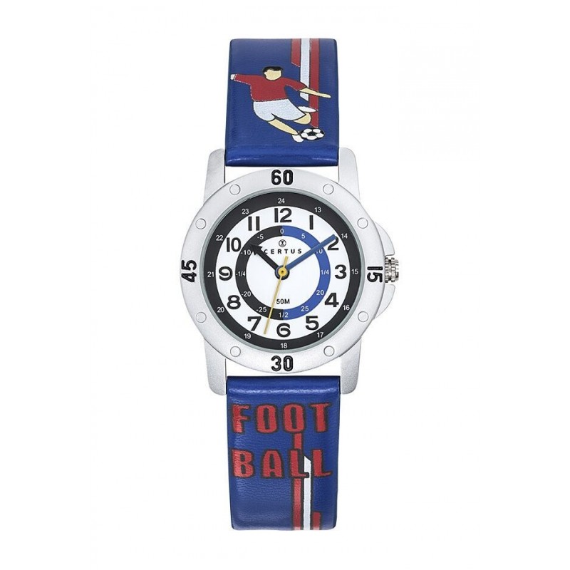 Certus Montre Enfant Cuir Bleu Football 647619