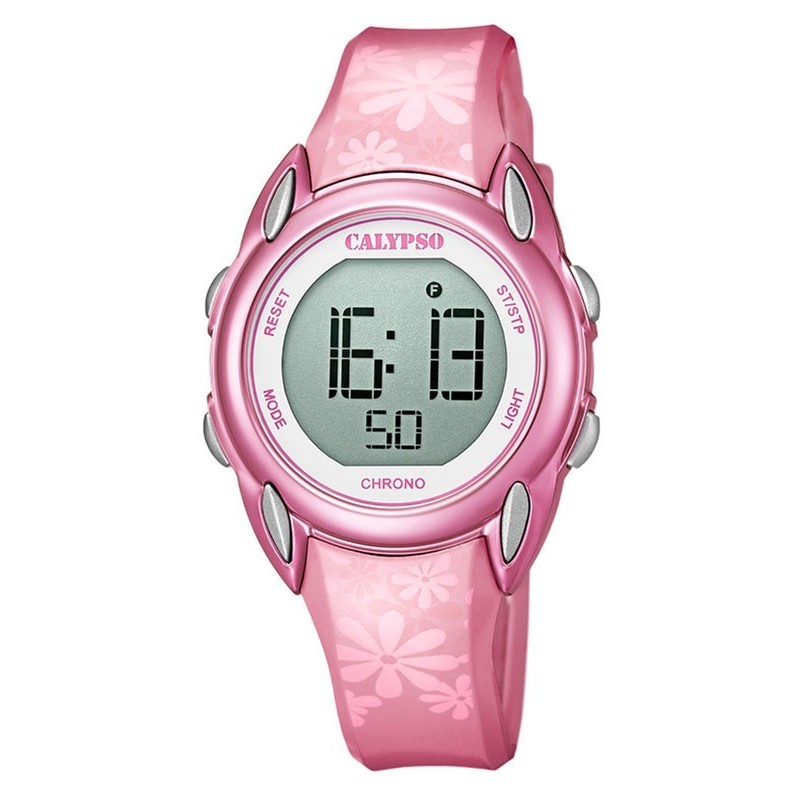 Calypso Montre Femme Digital Crush Chrono Résine Rose K5735/5
