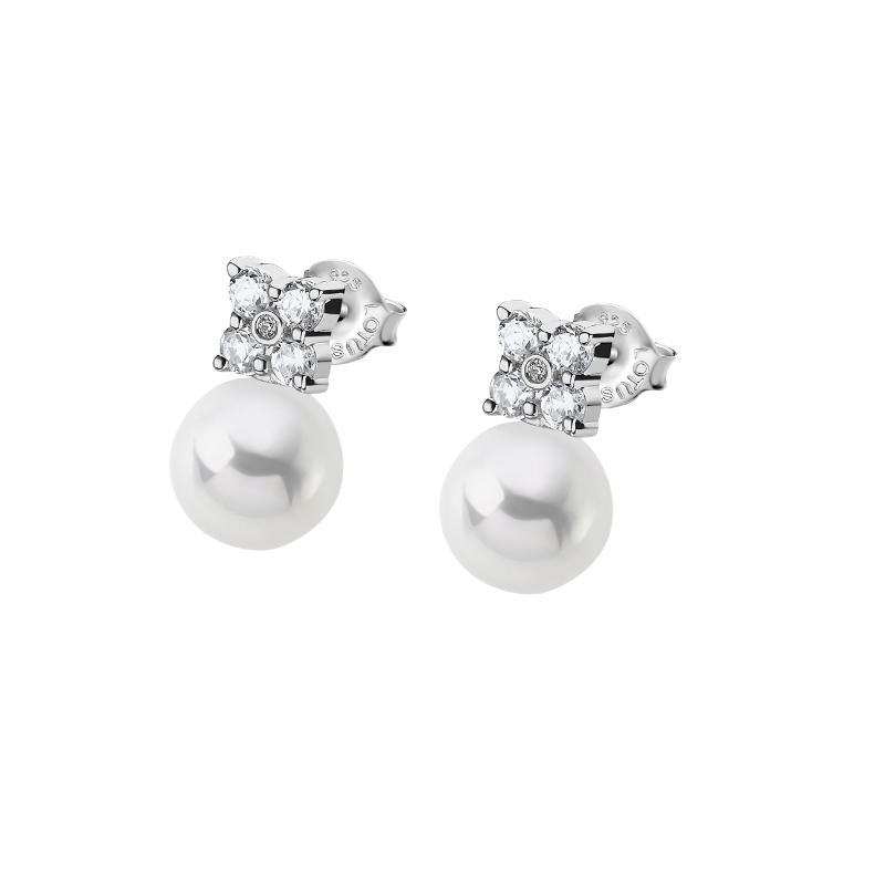 Lotus Silver Boucles D'Oreilles Femme Perles Argent - LP1803-4/1