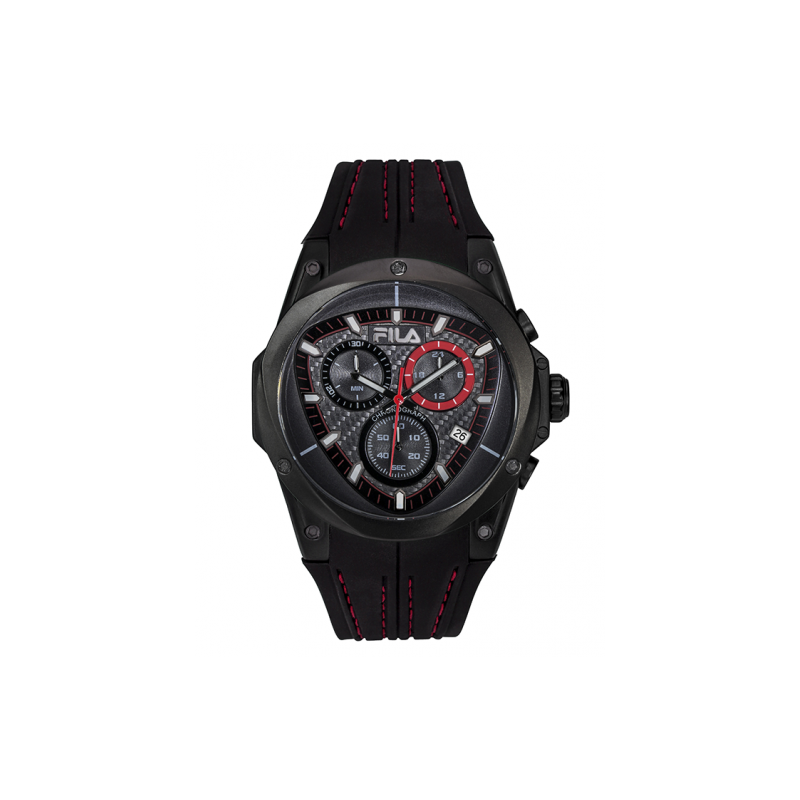 Fila Montre Homme Chrono Acier Silicone Noir 38-821-004 Fila Montre Homme Chrono Acier Silicone Noir 38-821-004