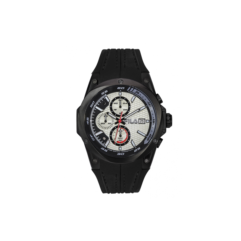 Fila Montre Homme Chrono Acier Silicone Noir 38-823-006 Fila Montre Homme Chrono Acier Silicone Noir 38-823-006
