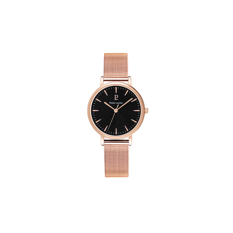Pierre Lannier Montre Femme Symphony Acier doré Rose Milanais 091L938
