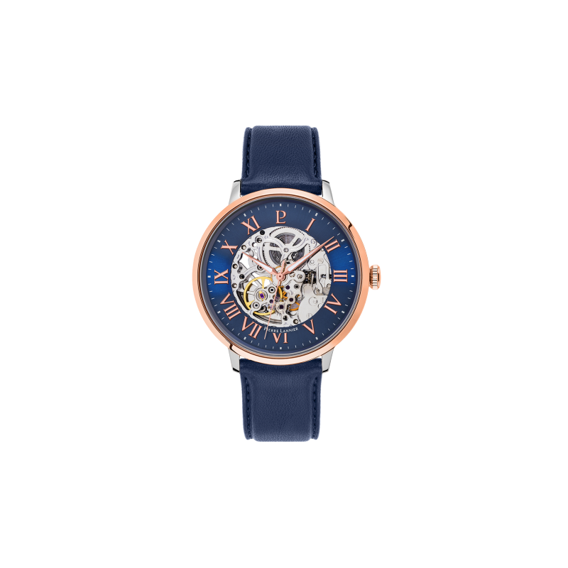 Pierre Lannier Automatic Homme Acier Cuir Bleu 323B166 Pierre Lannier Automatic Homme Acier Cuir Bleu 323B166