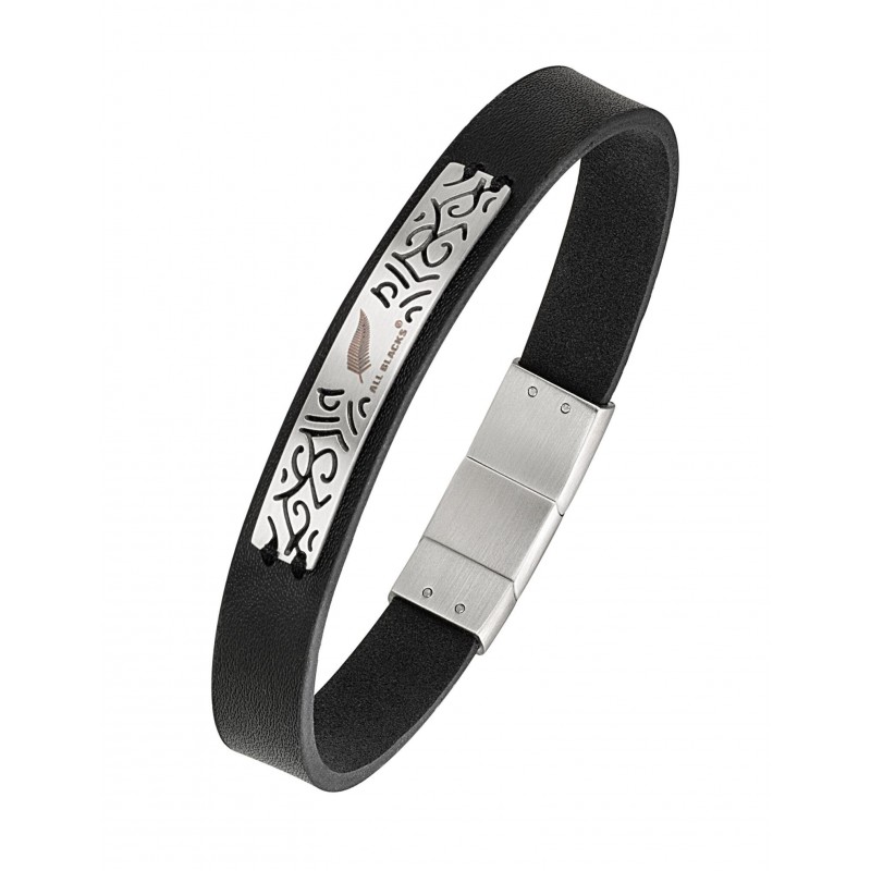 All blacks Bracelet Homme Acier et Cuir 682158 All blacks Bracelet Homme Acier et Cuir 682158