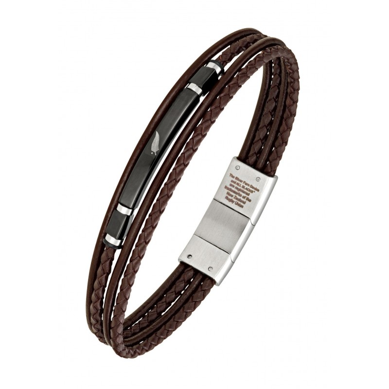All blacks Bracelet Homme Acier et Cuir 682160 All blacks Bracelet Homme Acier et Cuir 682160