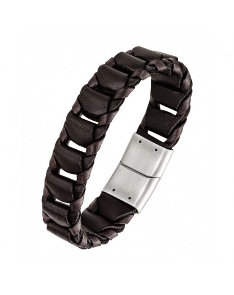 All blacks Bracelet Homme Acier et Cuir 682166