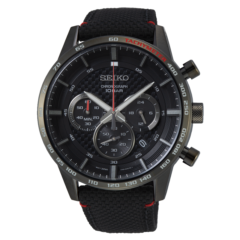 Seiko Montre Homme Acier Nylon Noir SSB359P1 Seiko Montre Homme Acier Nylon Noir SSB359P1