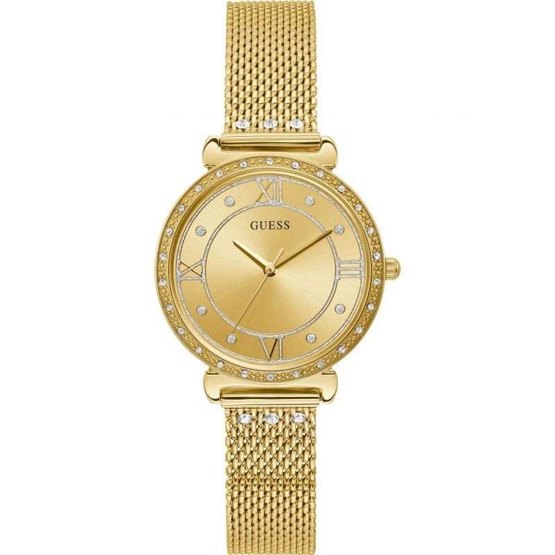 Guess Jewel Montre Femme Acier Doré Maille Milanaise W1289L2 Guess Jewel Montre Femme Acier Doré Maille Milanaise W1289L2