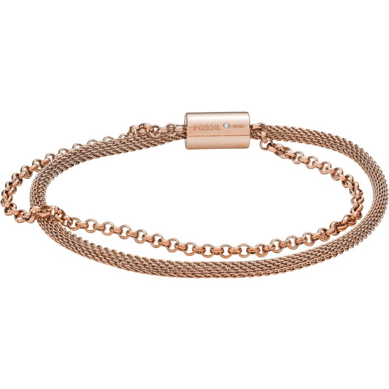 Fossil Femme Bracelet Acier Doré Rose JF02983791 Fossil Femme Bracelet Acier Doré Rose JF02983791