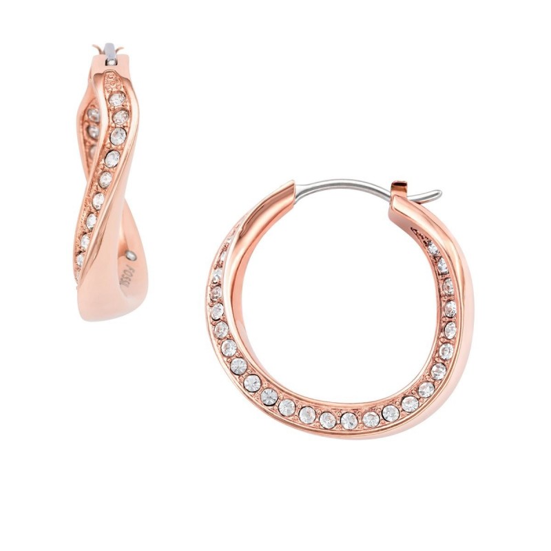 Fossil Femme Boucles D'Oreilles Acier Doré Rose Et Strass JF01299791 Fossil Femme Boucles D'Oreilles Acier Doré Rose Et Strass JF01299791