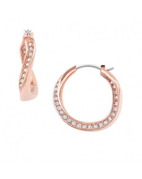 Fossil Femme Boucles D'Oreilles Acier Doré Rose Et Strass JF01299791