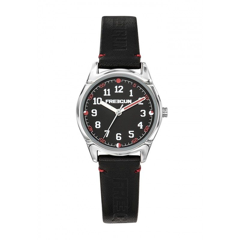 Freegun Montre Garçon Analogique Quartz Bracelet Cuir Noir - EE5221 Freegun Montre Garçon Analogique Quartz Bracelet Cuir Noir - EE5221