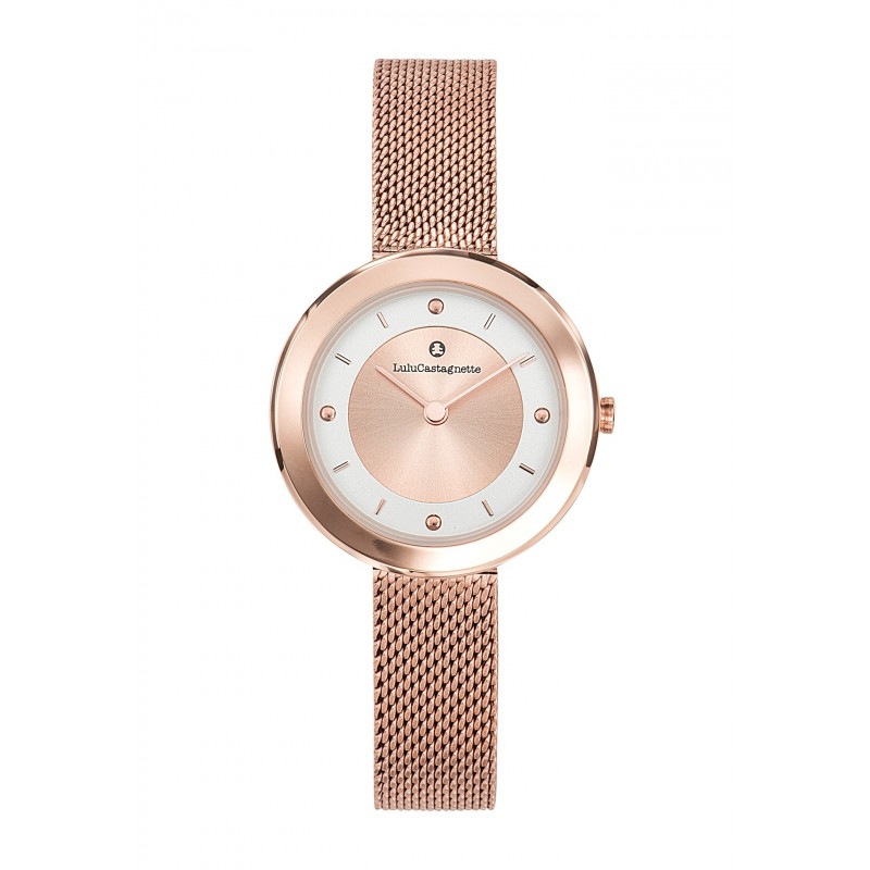 Lulu Castagnette Montre Femme Analogique Quartz Bracelet Métal Doré Rose - 38858 Lulu Castagnette Montre Femme Analogique Quartz Bracelet Métal Doré Rose - 38858