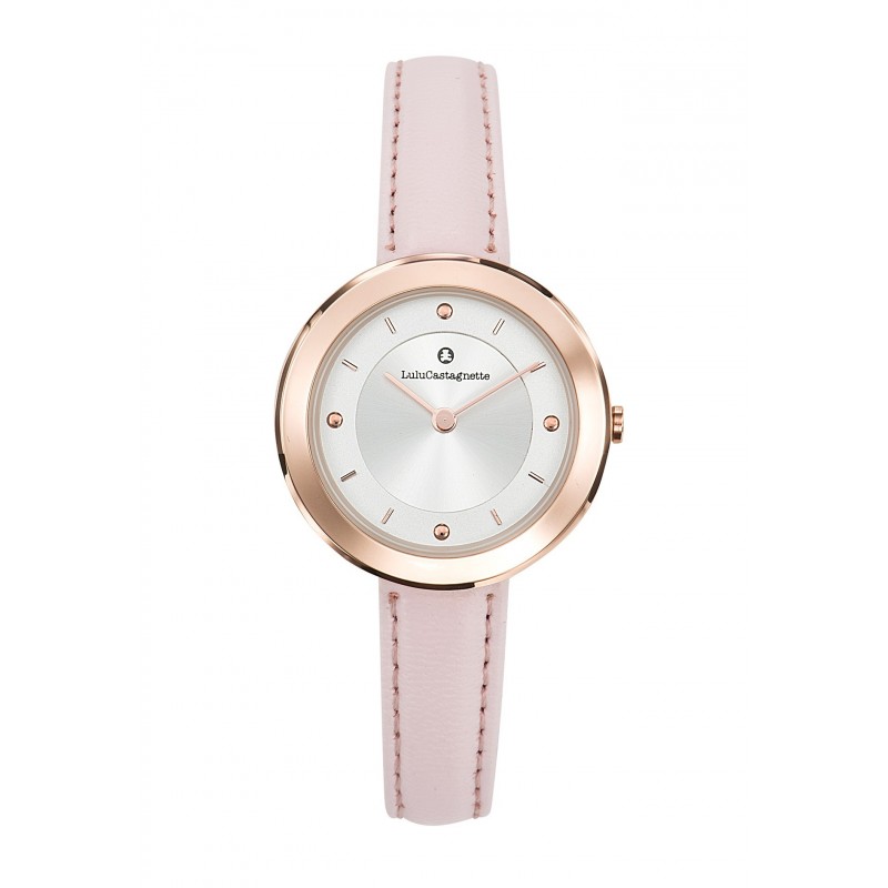 Lulu Castagnette Montre Femme Analogique Quartz Bracelet Cuir Rose - 38861 Lulu Castagnette Montre Femme Analogique Quartz Bracelet Cuir Rose - 38861