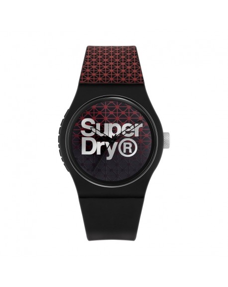 Superdry Montre Homme Analogique Quartz Bracelet Silicone Noir - SYG268R