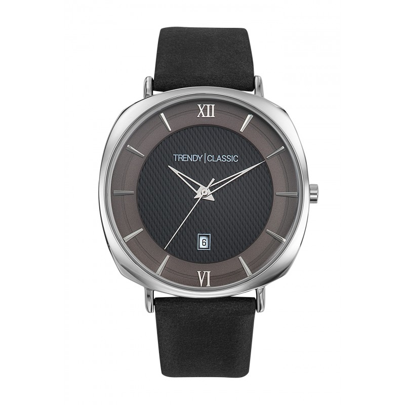 Trendy Classic Montre Homme Analogique Quartz Bracelet Cuir véritable Noir - CC1042-02 Trendy Classic Montre Homme Analogique Quartz Bracelet Cuir véritable Noir - CC1042-02