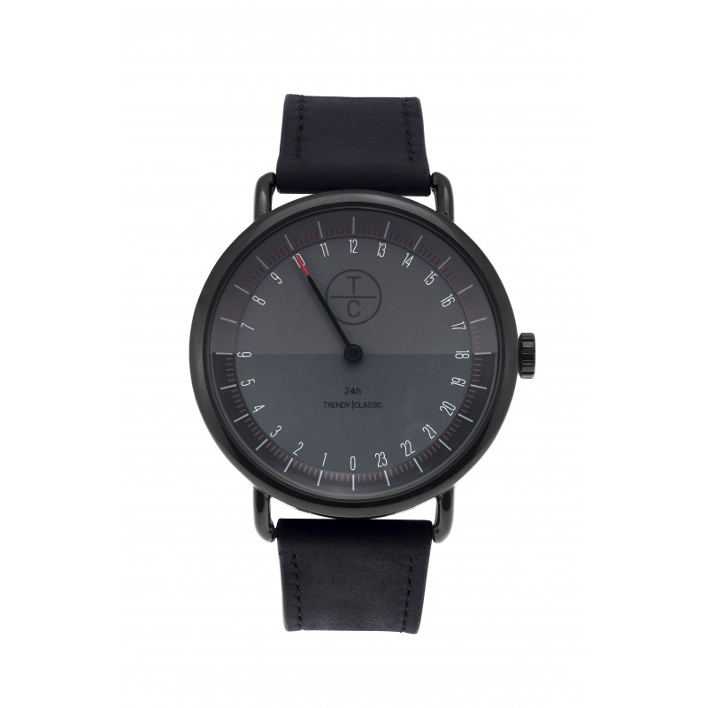 Trendy Classic Montre Homme Analogique Quartz Bracelet Cuir Noir - CC1048-20 Trendy Classic Montre Homme Analogique Quartz Bracelet Cuir Noir - CC1048-20