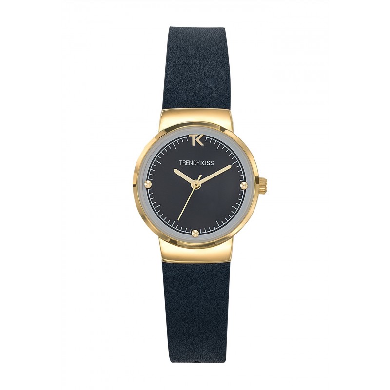 Trendy Kiss Montre Femme Analogique Quartz Bracelet Cuir véritable Bleu - TG10113-05 Trendy Kiss Montre Femme Analogique Quartz Bracelet Cuir véritable Bleu - TG10113-05