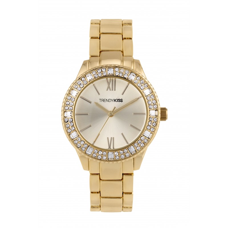 Trendy Kiss Montre Femme Analogique Quartz Bracelet Métal Doré - TMG10116-07 Trendy Kiss Montre Femme Analogique Quartz Bracelet Métal Doré - TMG10116-07