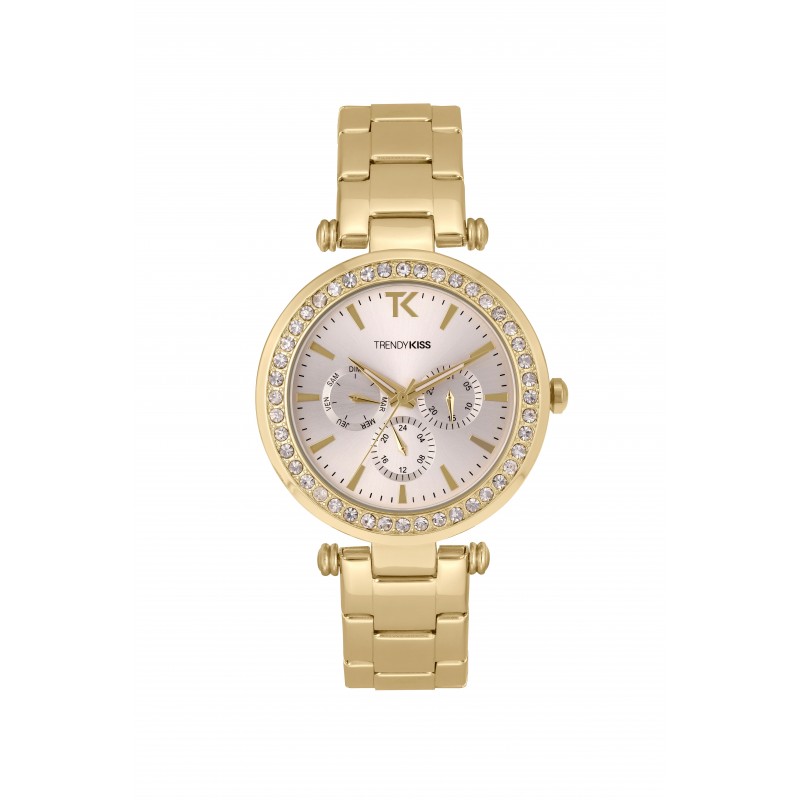 Trendy Kiss Montre Femme Analogique Quartz Bracelet Métal Doré - TMG10118-03 Trendy Kiss Montre Femme Analogique Quartz Bracelet Métal Doré - TMG10118-03