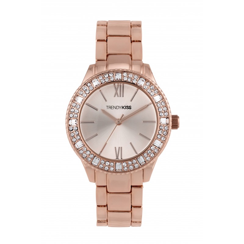 Trendy Kiss Montre Femme Analogique Quartz Bracelet Métal Doré Rose - TMRG10116-04 Trendy Kiss Montre Femme Analogique Quartz Bracelet Métal Doré Rose - TMRG10116-04