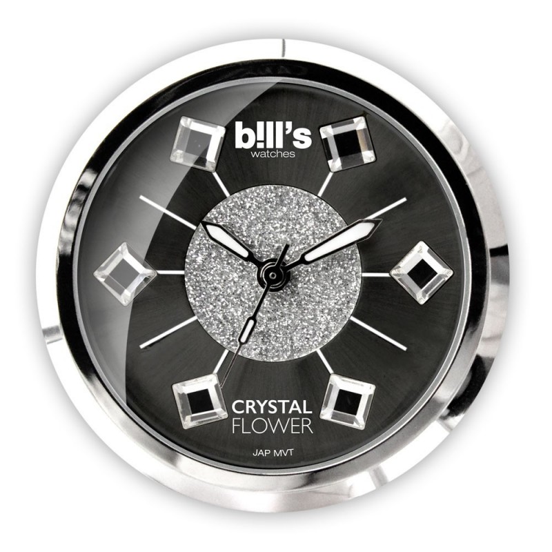 BILL'S WATCHES Cadran Montre Femme Classic Crystal Flower Black - CMB05 BILL'S WATCHES Cadran Montre Femme Classic Crystal Flower Black - CMB05
