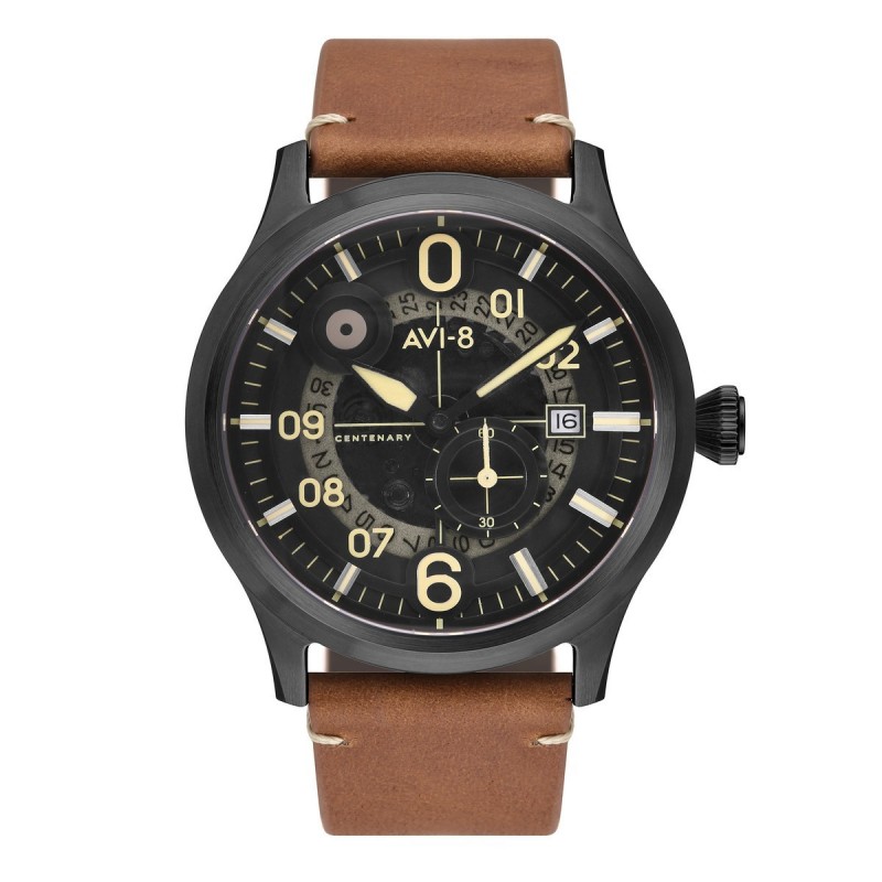 Montre Homme AVI-8 Flyboy Automatique Dateur Cadran Noir -AV-4060-03 Montre Homme AVI-8 Flyboy Automatique Dateur Cadran Noir -AV-4060-03