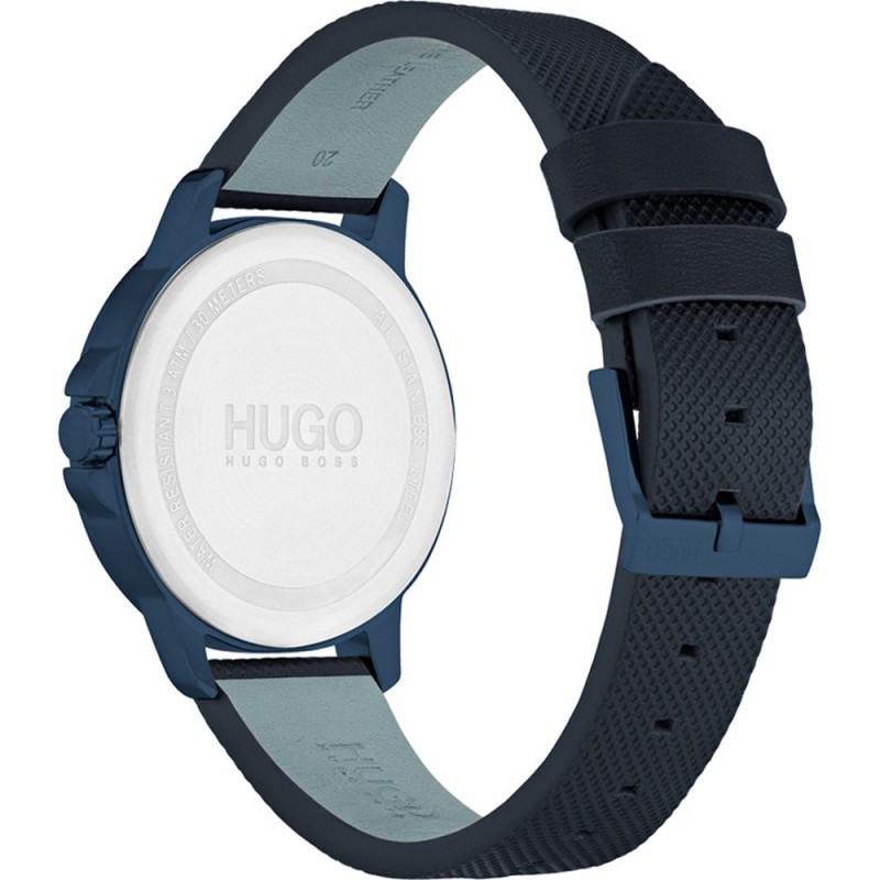 HUGO BOSS Montre Homme Business Focus Acier Cuir Bleu 1530033