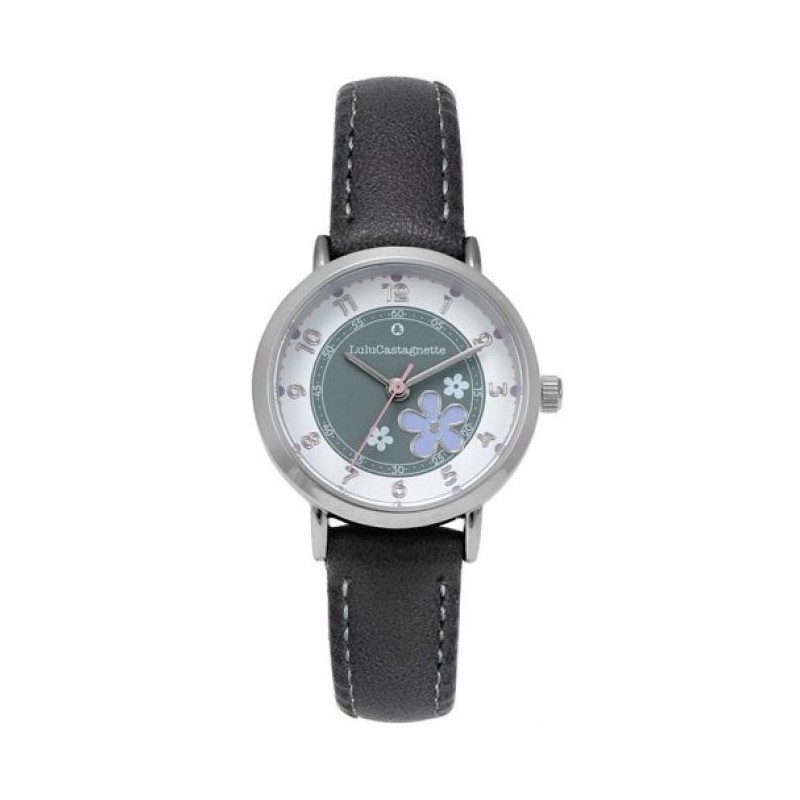 Lulu Castagnette Fleur Montre Fille Cuir Gris - 38899 Lulu Castagnette Fleur Montre Fille Cuir Gris - 38899