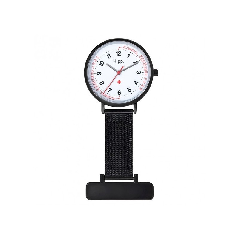 Hipp Montre Femme Infirmière Analogique Quartz Bracelet Acier Inoxydable Noir - H30002 Hipp Montre Femme Infirmière Analogique Quartz Bracelet Acier Inoxydable Noir - H30002
