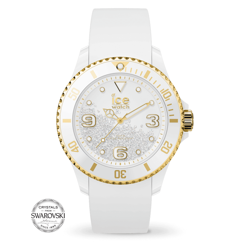 Ice Watch Crystal Montre Femme White Gold Smooth Medium 017247