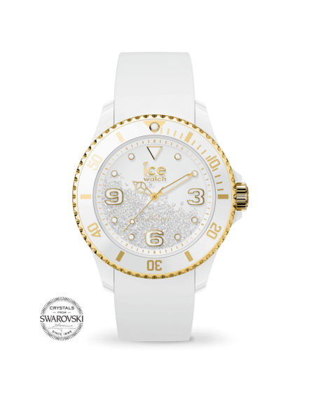 Ice Watch Crystal Montre Femme White Gold Smooth Medium 017247