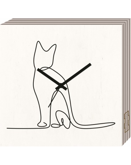 STAMPS Pendule Design Woodclock Cat - 105607