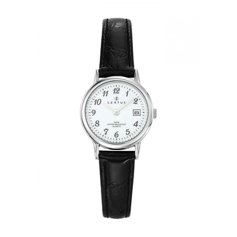Certus Montre Femme Acier Cuir Noir 644391
