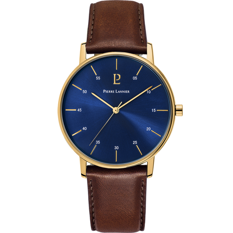 Pierre Lannier Cityline Homme Acier Doré Cuir Marron 204G064 Pierre Lannier Cityline Homme Acier Doré Cuir Marron 204G064
