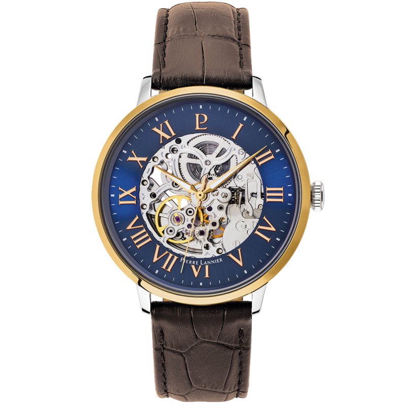 Pierre Lannier Automatic Homme Acier Cuir Marron 323B164 Pierre Lannier Automatic Homme Acier Cuir Marron 323B164