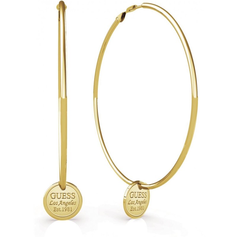 Guess Hula Hoops Boucle d'Oreille Acier Doré UBE79063 Guess Hula Hoops Boucle d'Oreille Acier Doré UBE79063