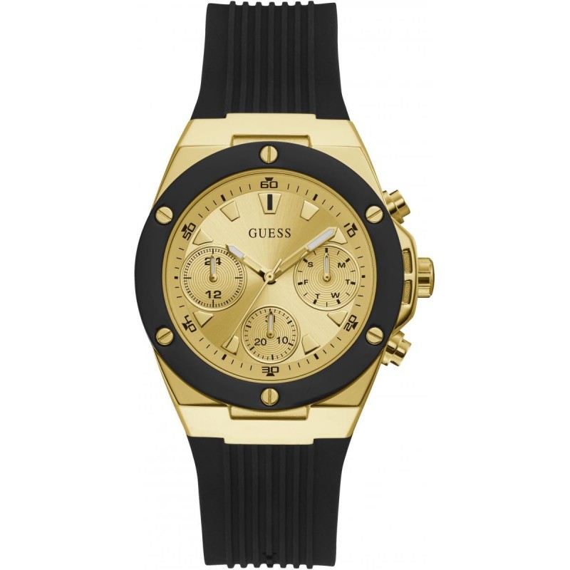 Guess Athena Montre Femme Multifonction Silicone Noir GW0030L2 Guess Athena Montre Femme Multifonction Silicone Noir GW0030L2