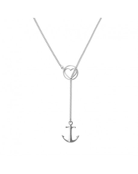 Tom Hope Collier Heart and Anchor Silver TM0390