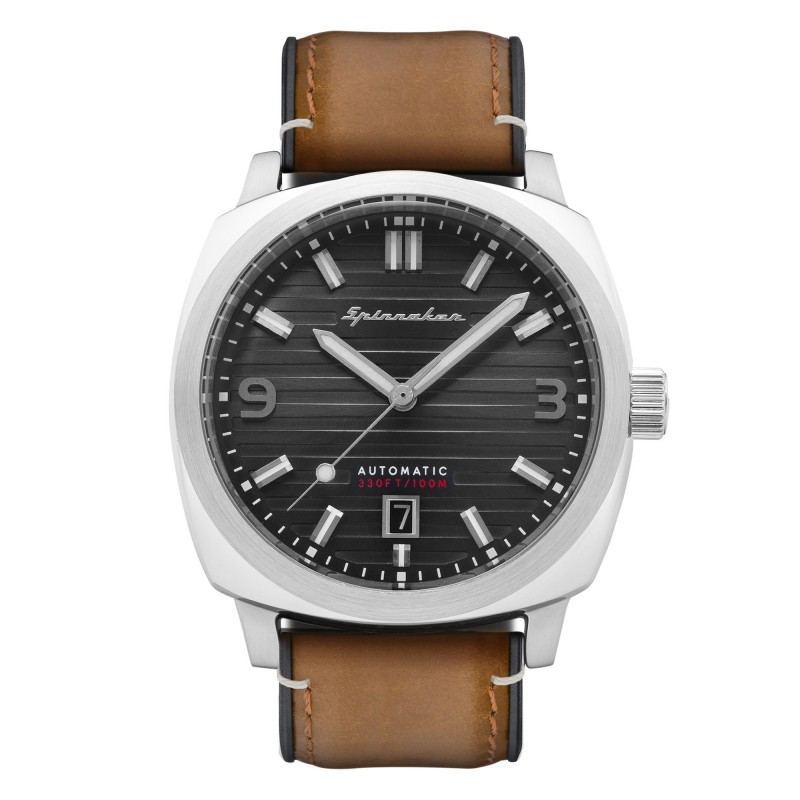 Montre Homme Spinnaker Automatique Bracelet Marron Cadran Gris-SP-5073-05 Montre Homme Spinnaker Automatique Bracelet Marron Cadran Gris-SP-5073-05