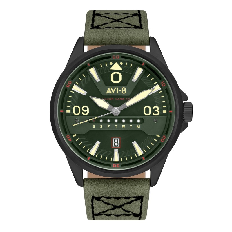 Montre Homme AVI-8 Quartz Chronographe Bracelet Vert Cadran Vert-AV-4063-04 Montre Homme AVI-8 Quartz Chronographe Bracelet Vert Cadran Vert-AV-4063-04
