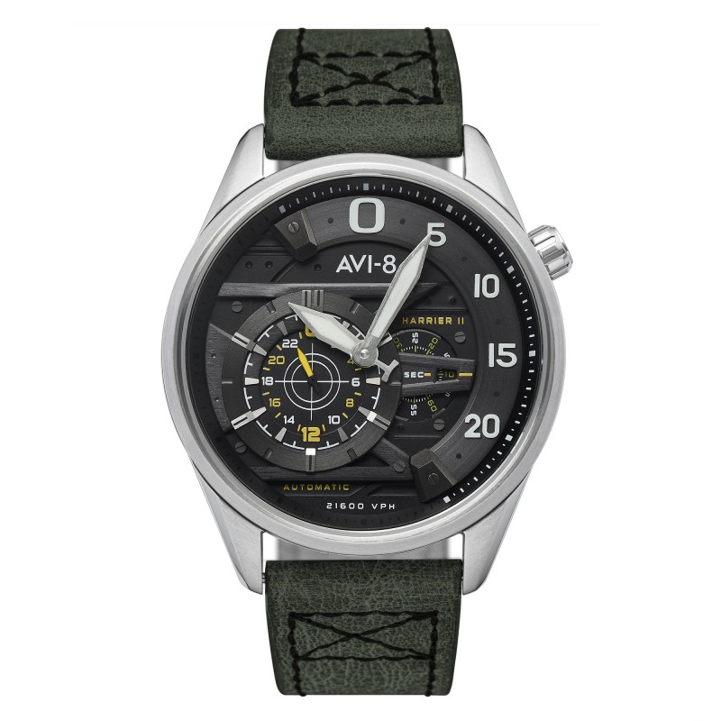 Montre Homme AVI-8 Automatique Bracelet Vert Cadran Noir-AV-4070-01 Montre Homme AVI-8 Automatique Bracelet Vert Cadran Noir-AV-4070-01